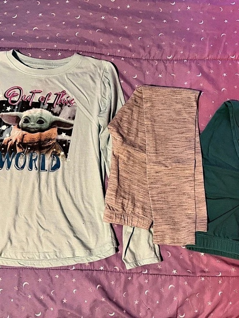 Star Wars The Child graphic Girls Medium 3-Piece Set Green & Blue